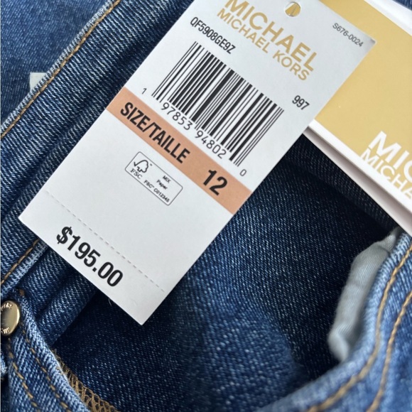 Michael Kors Women's Wide Leg Blue Jeans - Picture 3 of 8